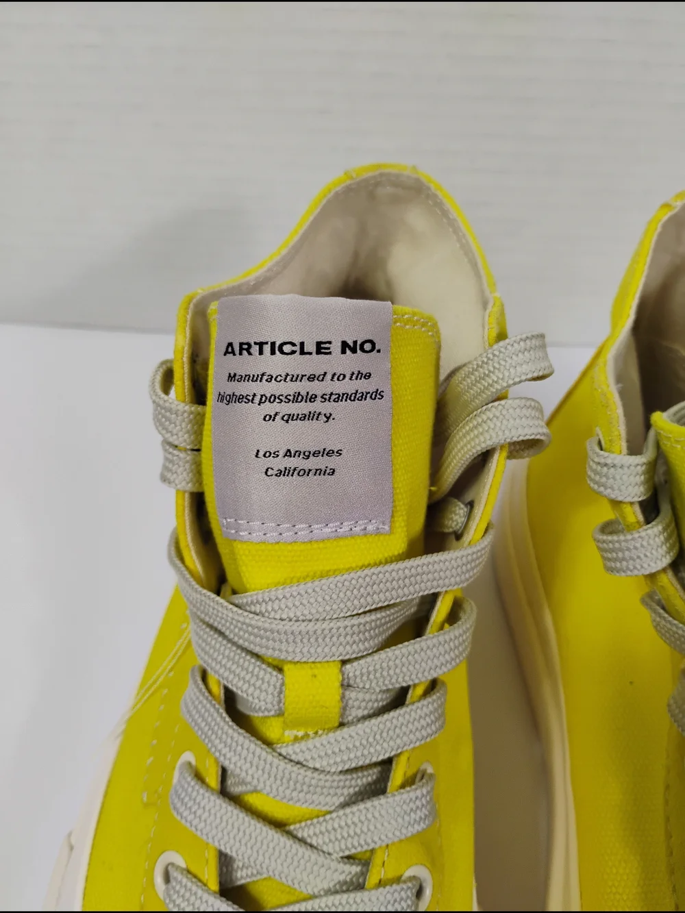 Bright Yellow High-Top Sneakers with Cream Soles